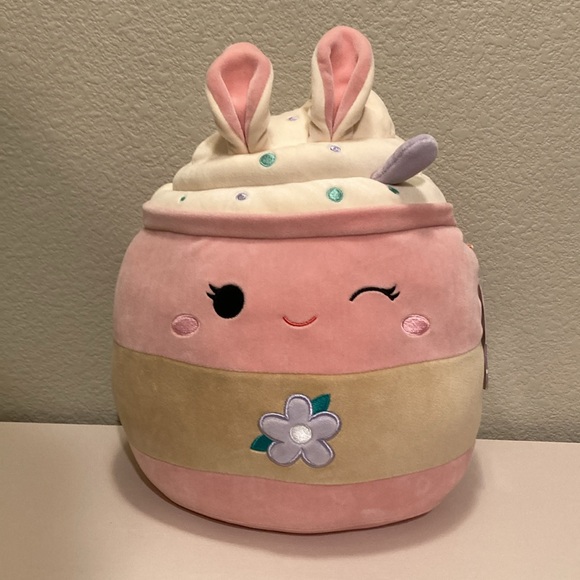 Squishmallows Plush Large 14 Inch Pink Suey Bunny Milkshake Easter 2024 - Picture 2 of 9